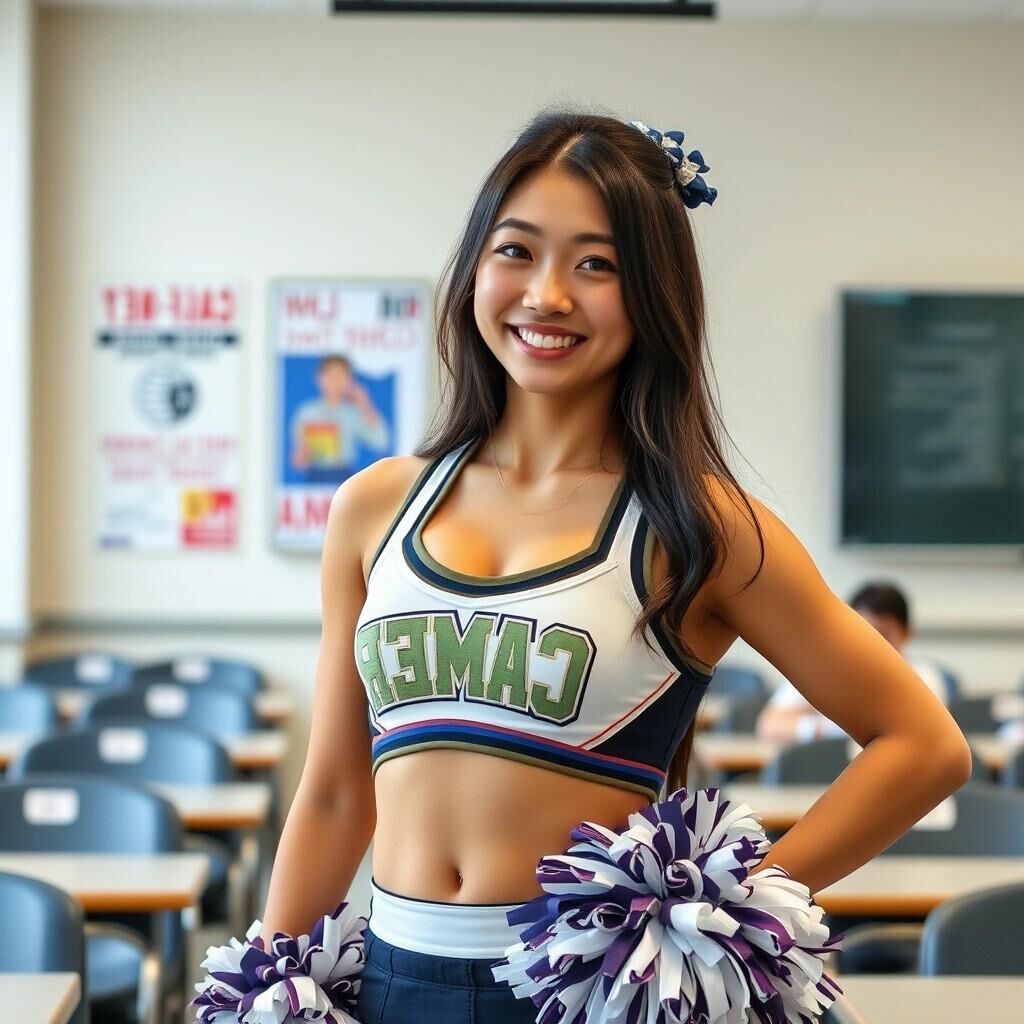 Meine Kreation erzeugte eine japanische Frau Cheerleaderin