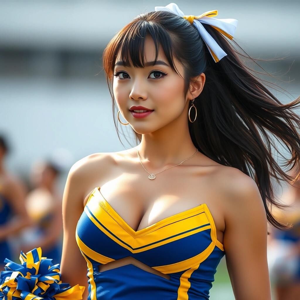 Meine Kreation erzeugte eine japanische Frau Cheerleaderin