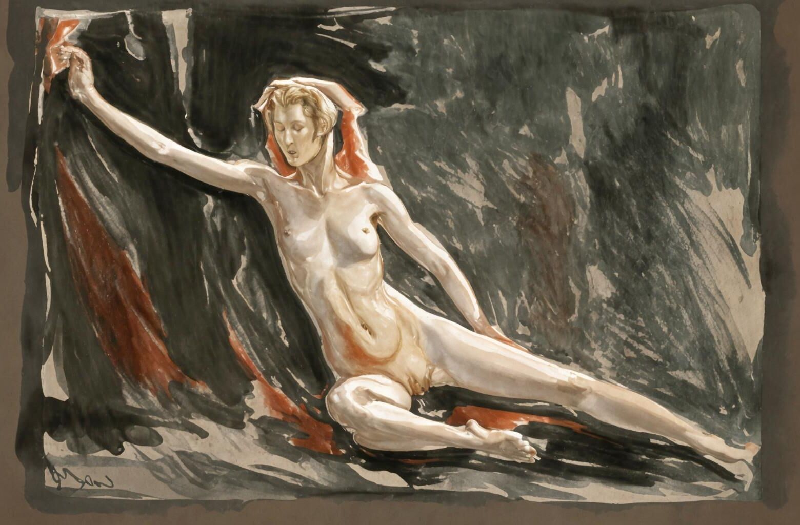 Expressionistic sensual nude paintings