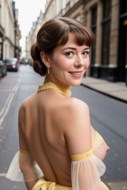 Topless Posh Frau in der Öffentlichkeit