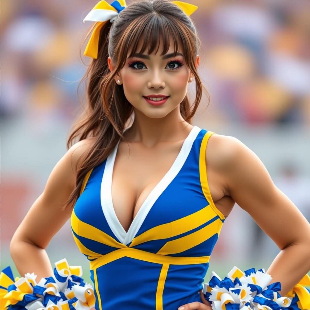 Meine Kreation erzeugte eine japanische Frau Cheerleaderin