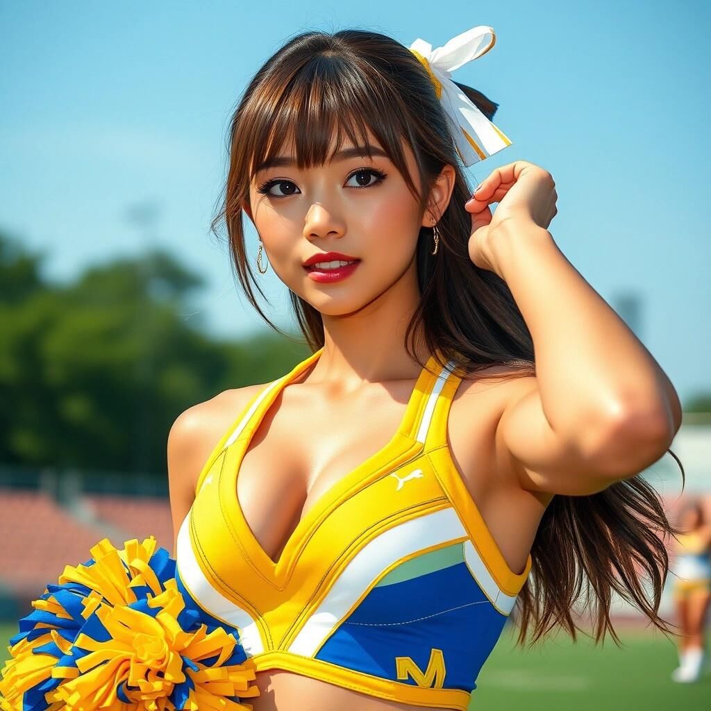 Meine Kreation erzeugte eine japanische Frau Cheerleaderin