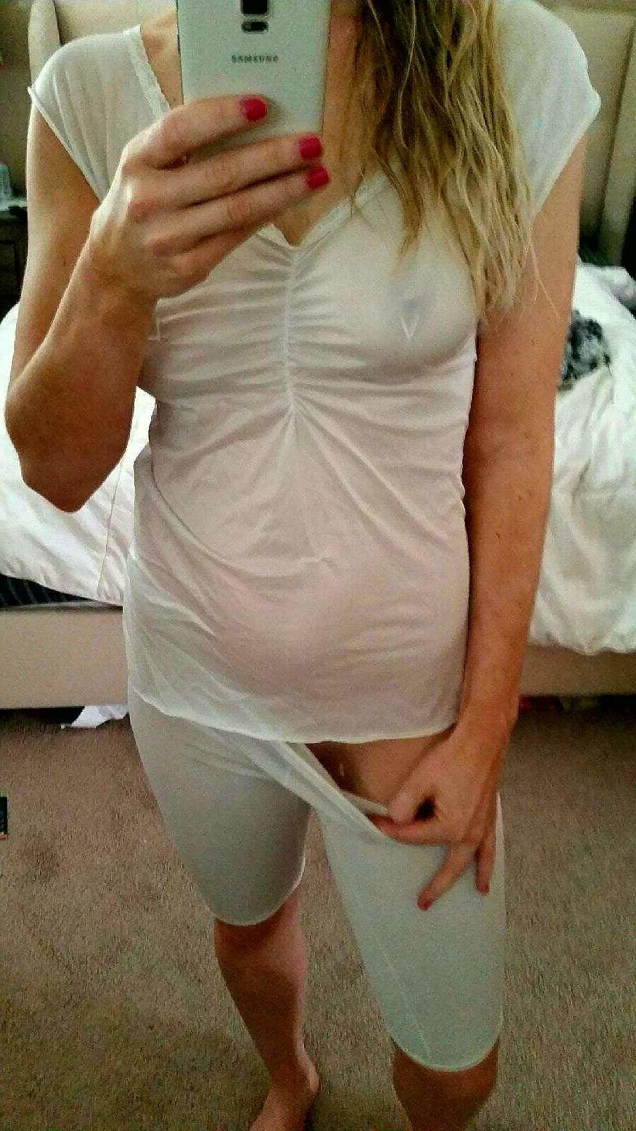 Echte mormonische blonde Frau
