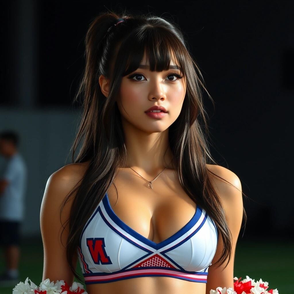 Meine Kreation erzeugte eine japanische Frau Cheerleaderin