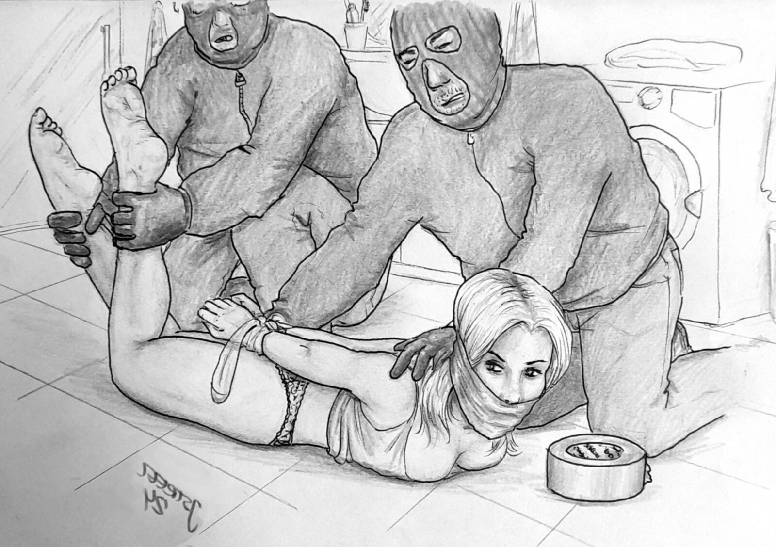 Bondage Cartoon & D women in BDSM troubles 