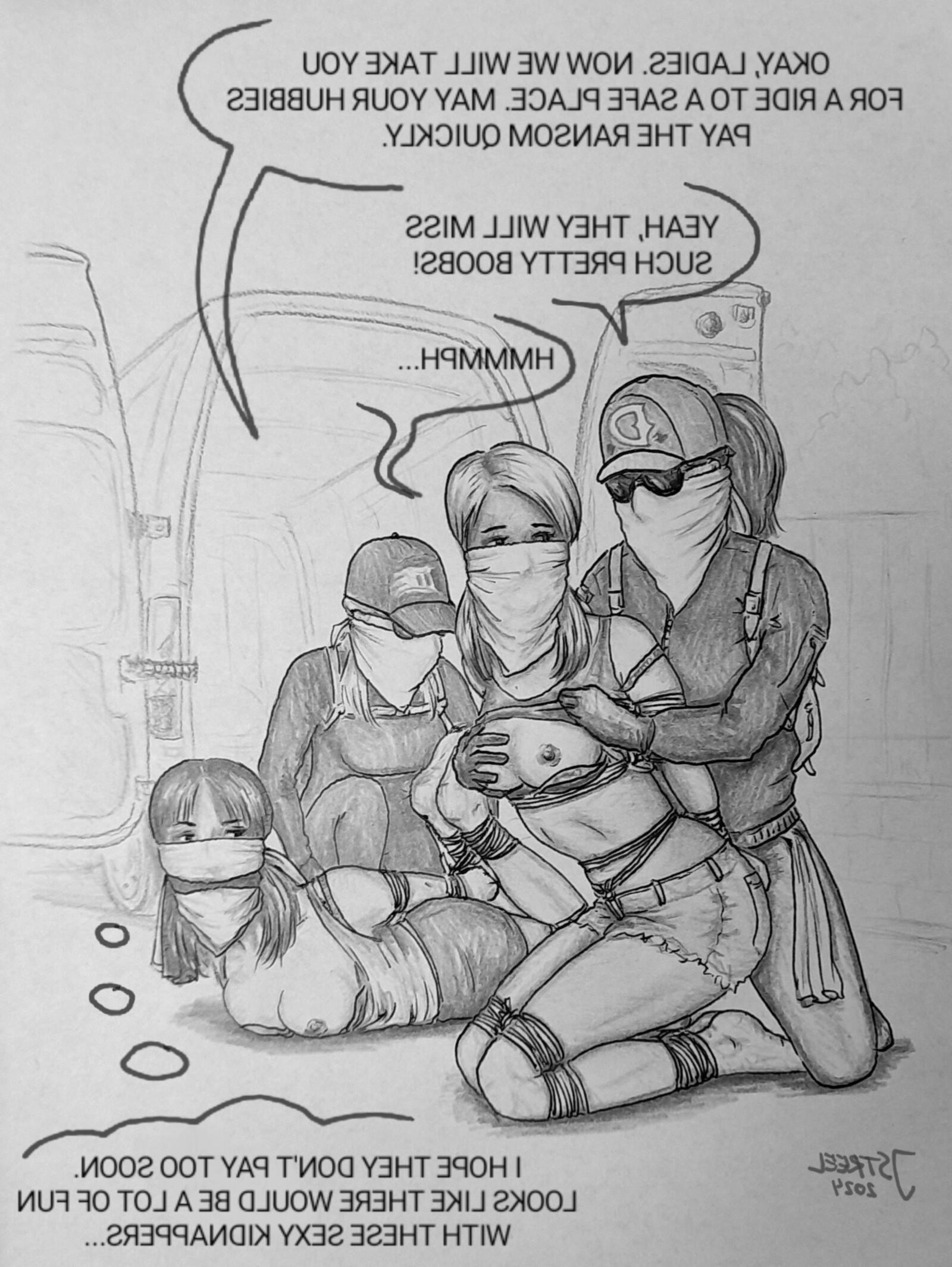 Bondage Cartoon & D women in BDSM troubles 