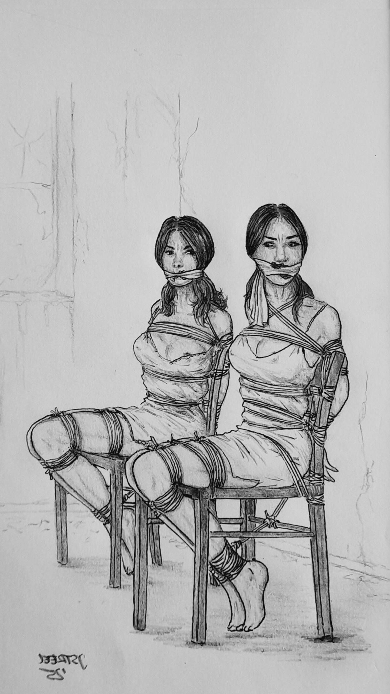 Bondage Cartoon & D women in BDSM troubles 