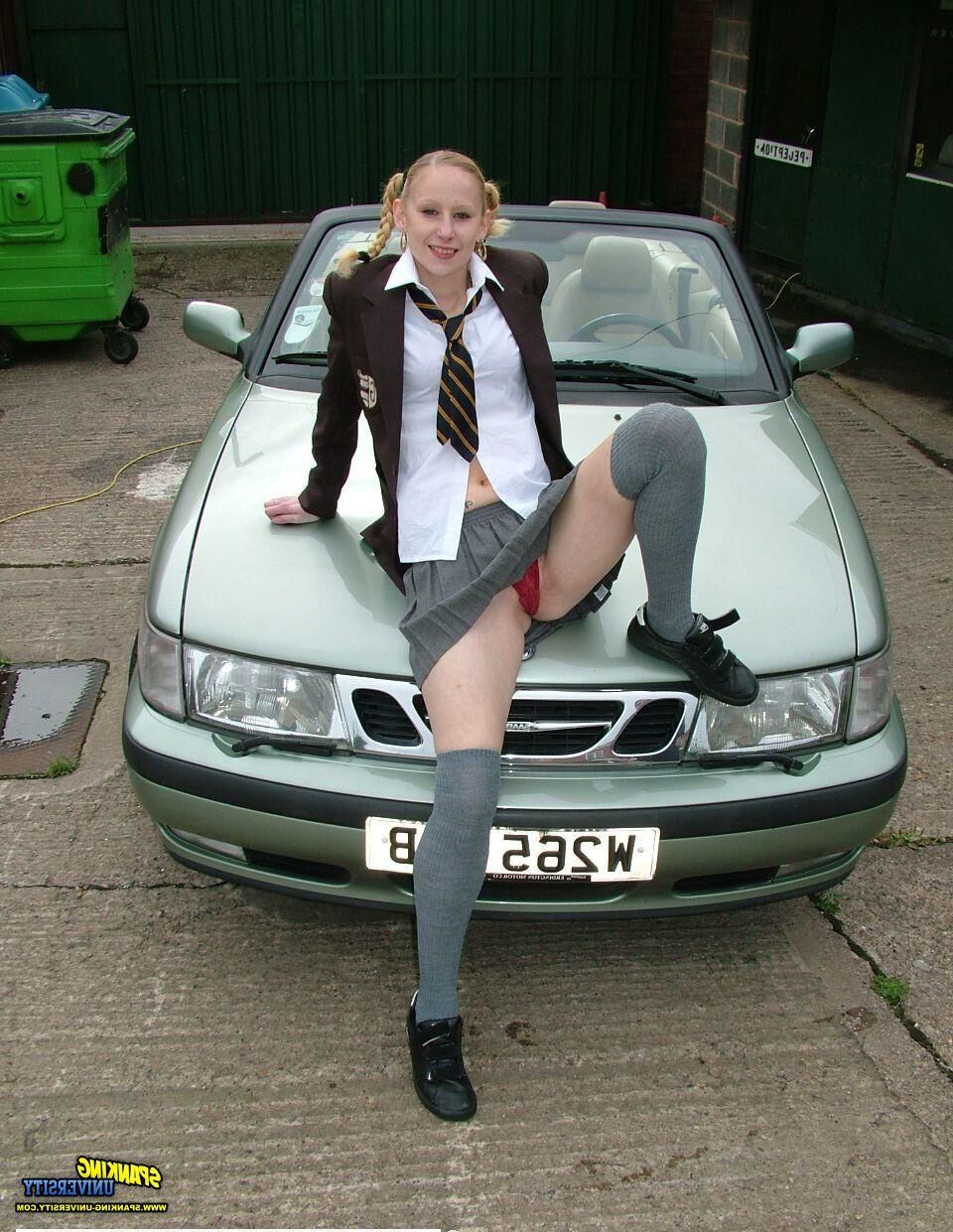 Spanking University outside car