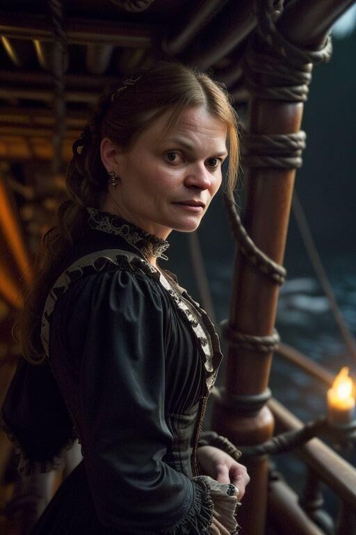 Stefanie Aboard a Pirate Ship
