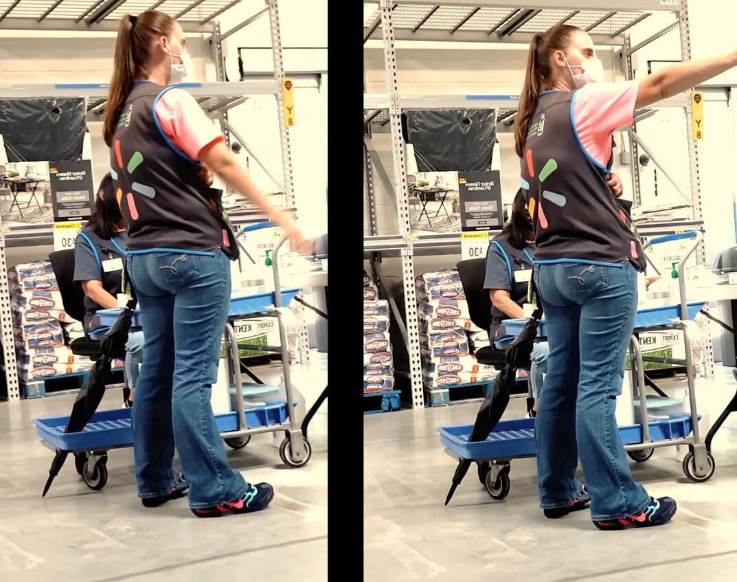 Trietral incrível neste trabalhador do Walmart
