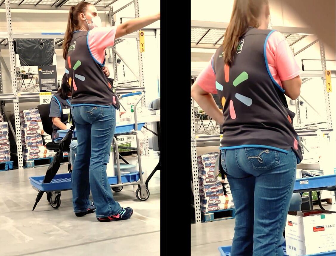 Trietral incrível neste trabalhador do Walmart
