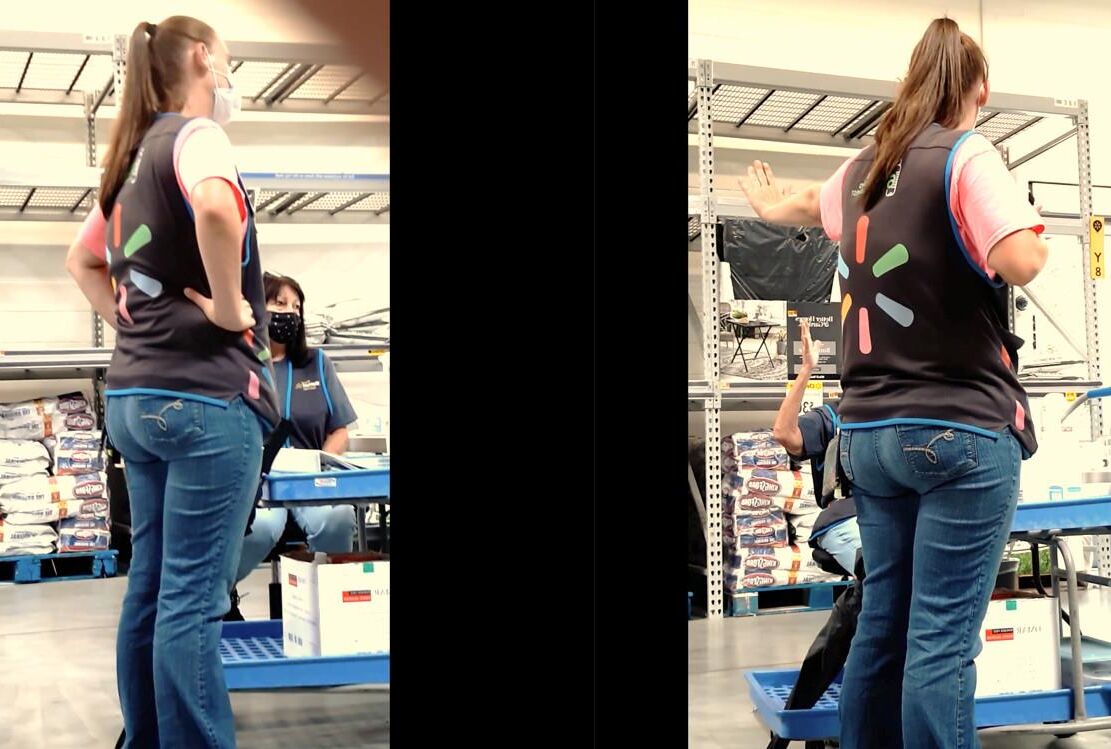 Trietral incrível neste trabalhador do Walmart