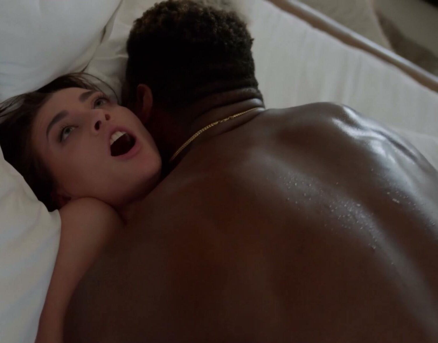White Slut Getting Crushed By a Big Black Man