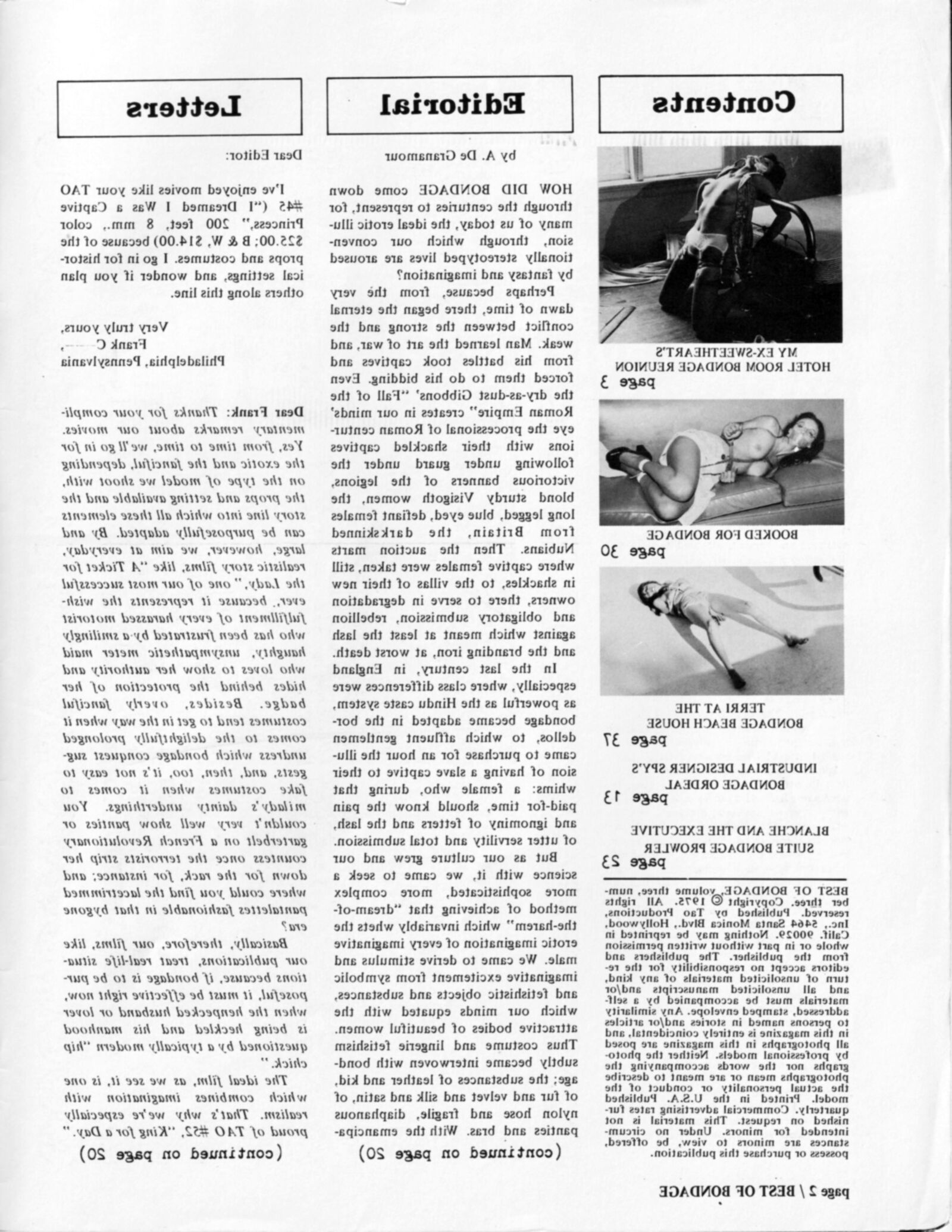 Vintage Bondage Magazine Best of Bondage, частично