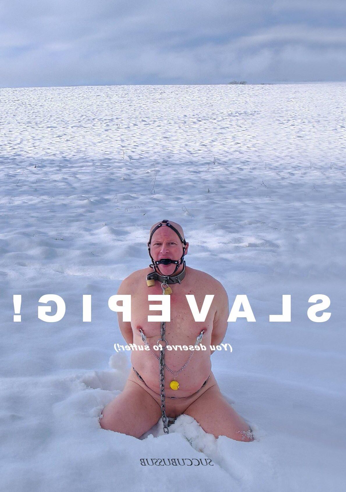Escravo ao ar livre de neve de inverno