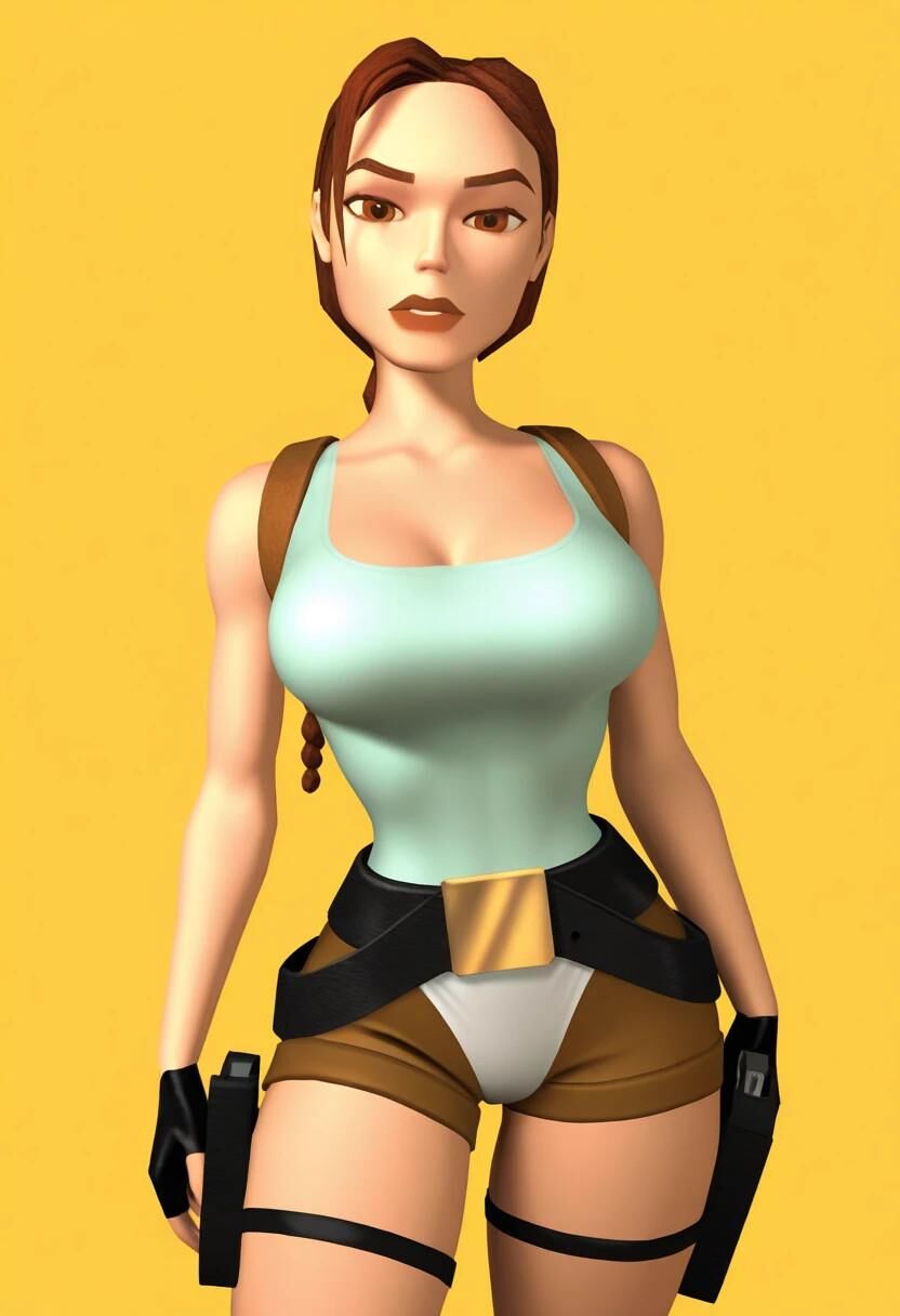 Классический Tomb Raider, уставившийся на Лару Крофт Хентай