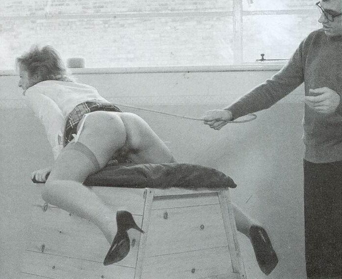 Retro Spanking Blushes picture set wooden exercise horse