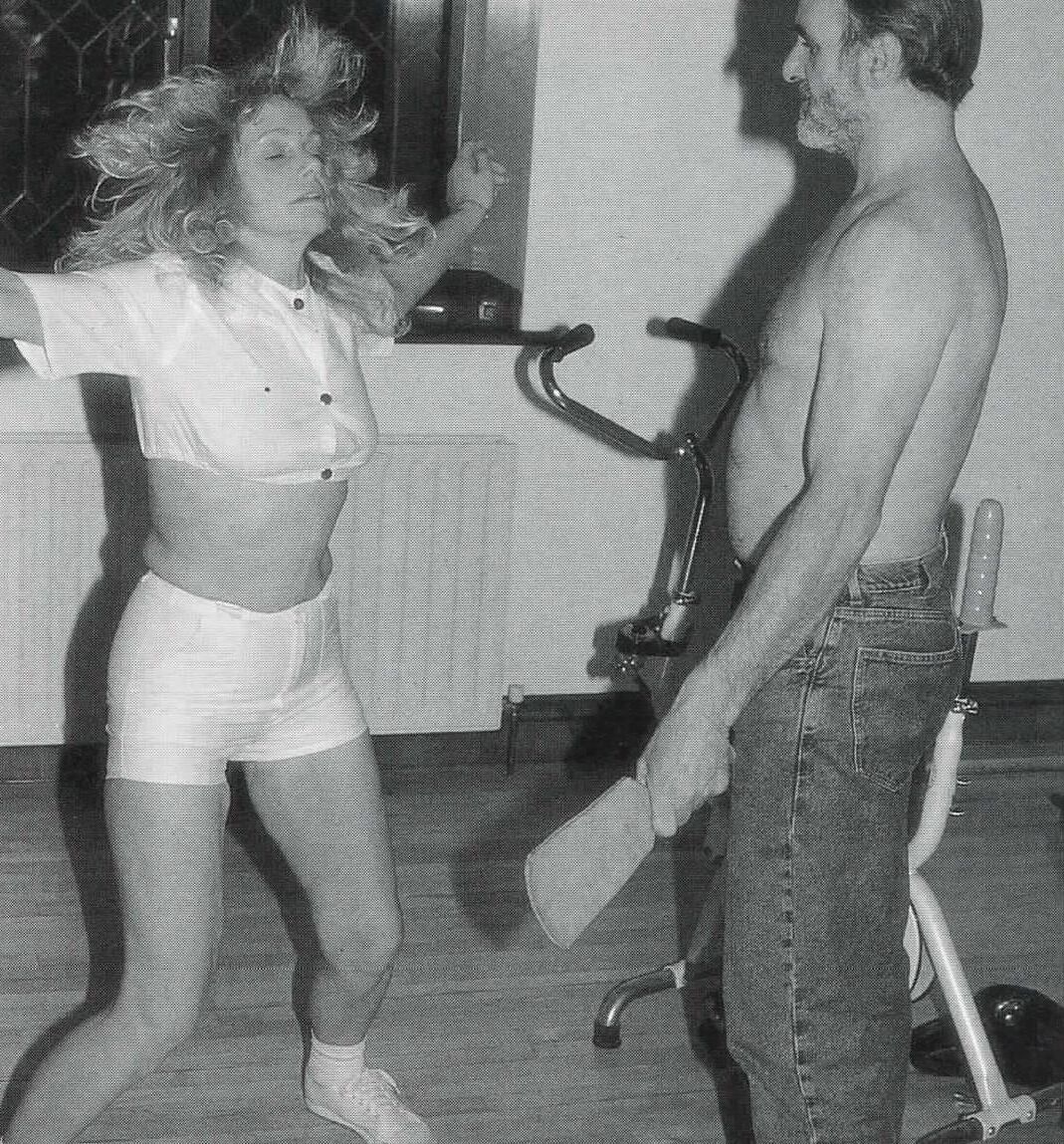Retro Spanking Jane from Blushes No More fun on a Bike