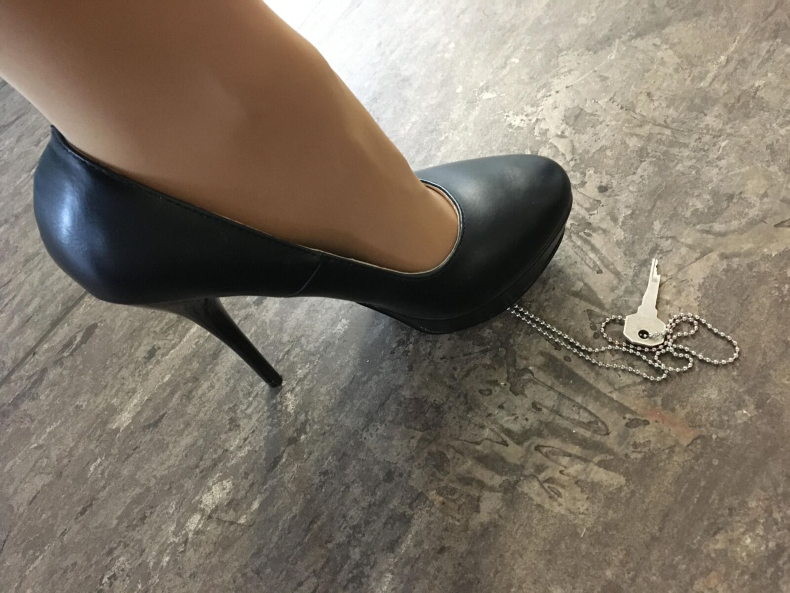 her heels, her keys