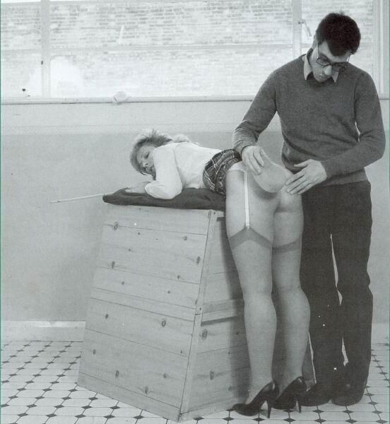 Retro Spanking Blushes picture set wooden exercise horse