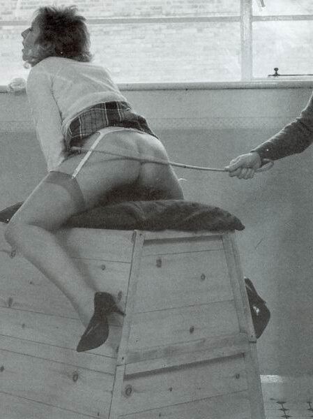 Retro Spanking Blushes picture set wooden exercise horse