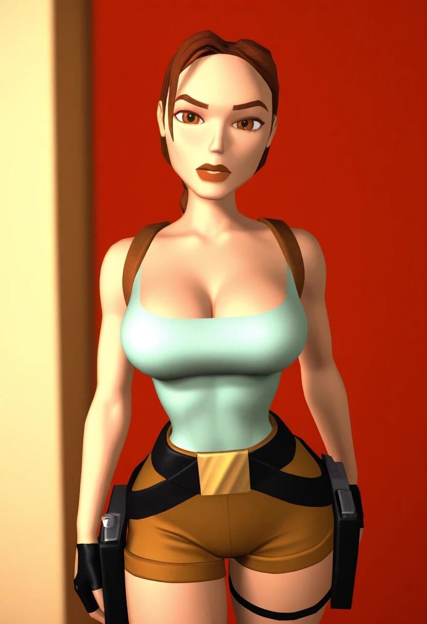 Классический Tomb Raider, уставившийся на Лару Крофт Хентай