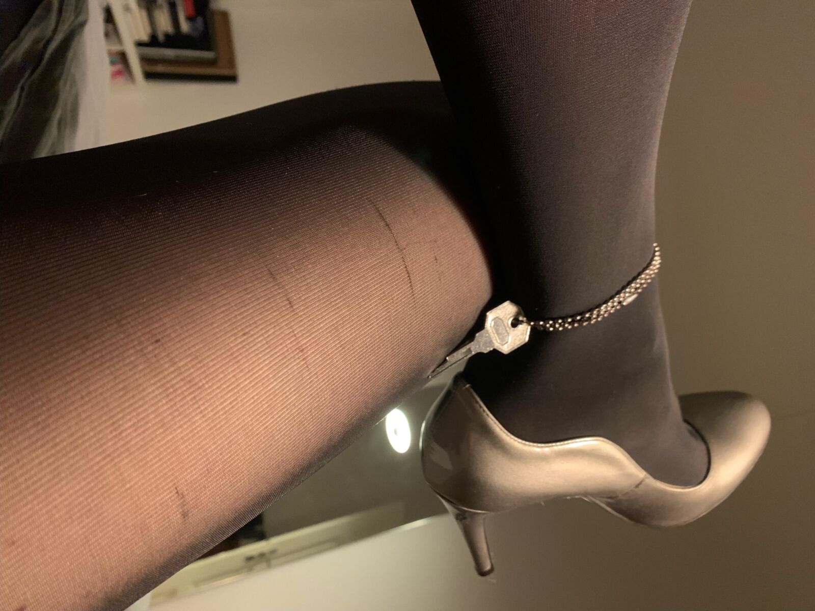 her heels, her keys