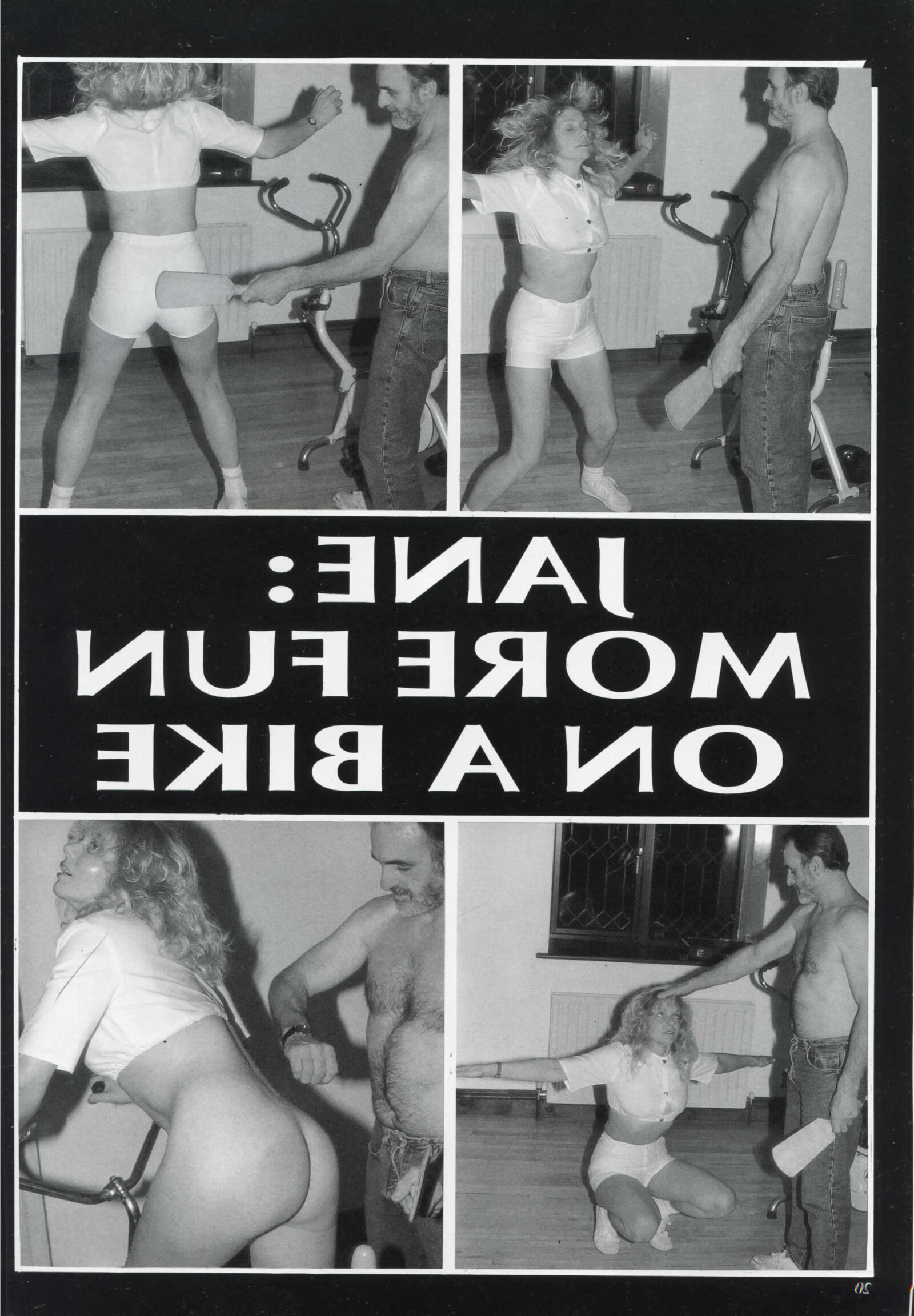 Retro Spanking Jane from Blushes No More fun on a Bike