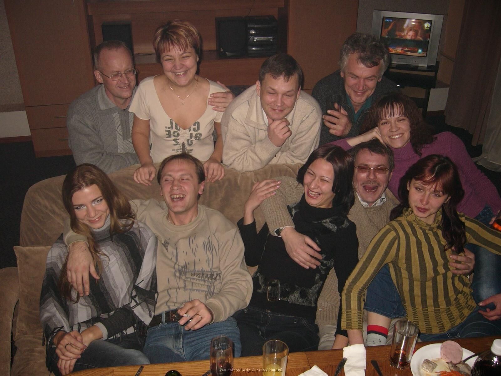 Russian party sex in sauna