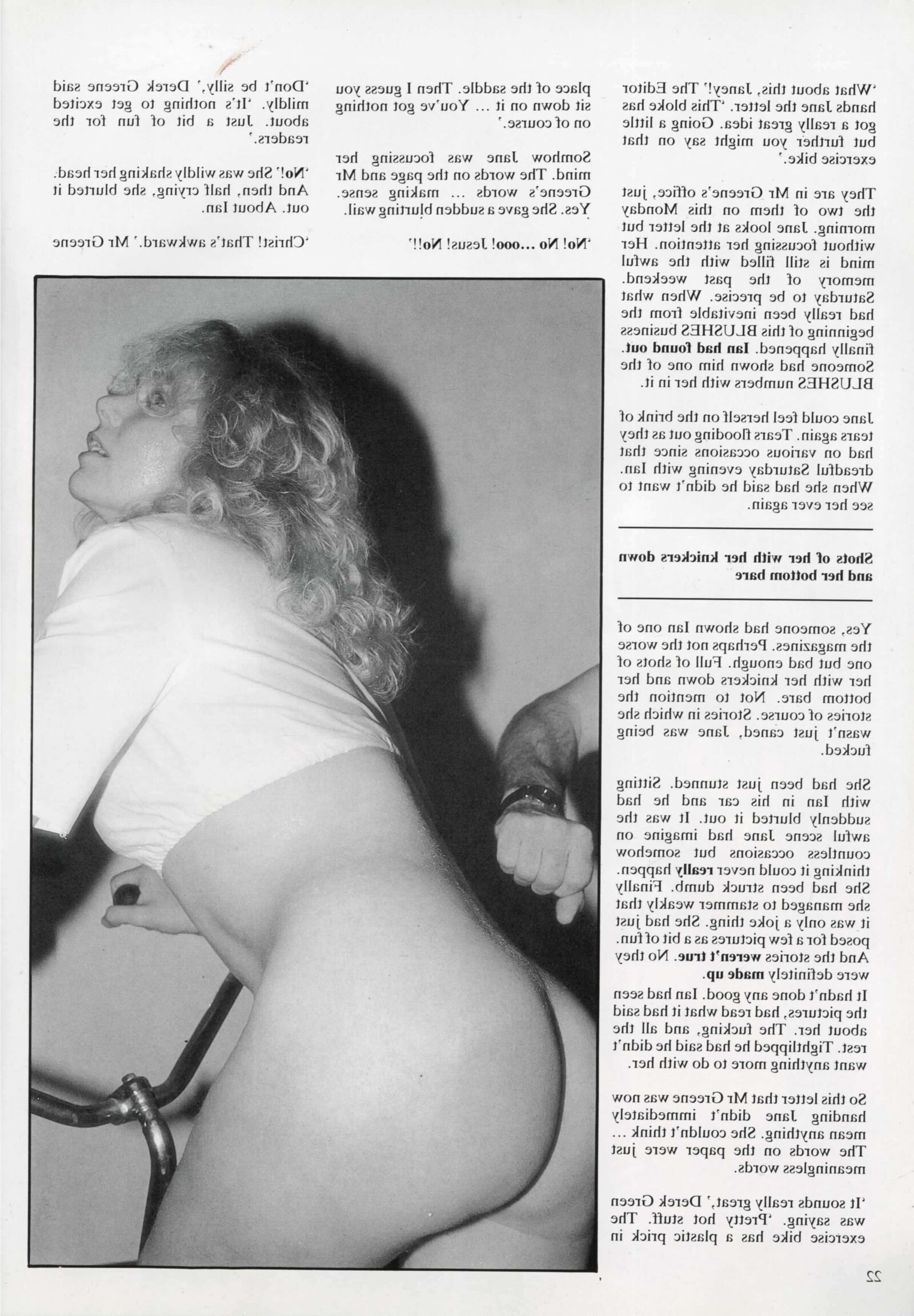 Retro Spanking Jane from Blushes No More fun on a Bike