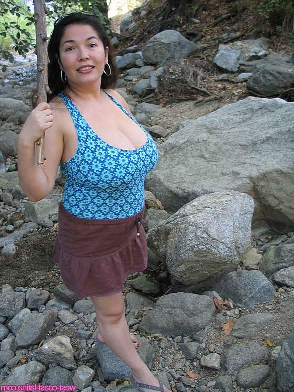 Dulcea Mexican Latina Busty Beauty on a Wilderness Hike
