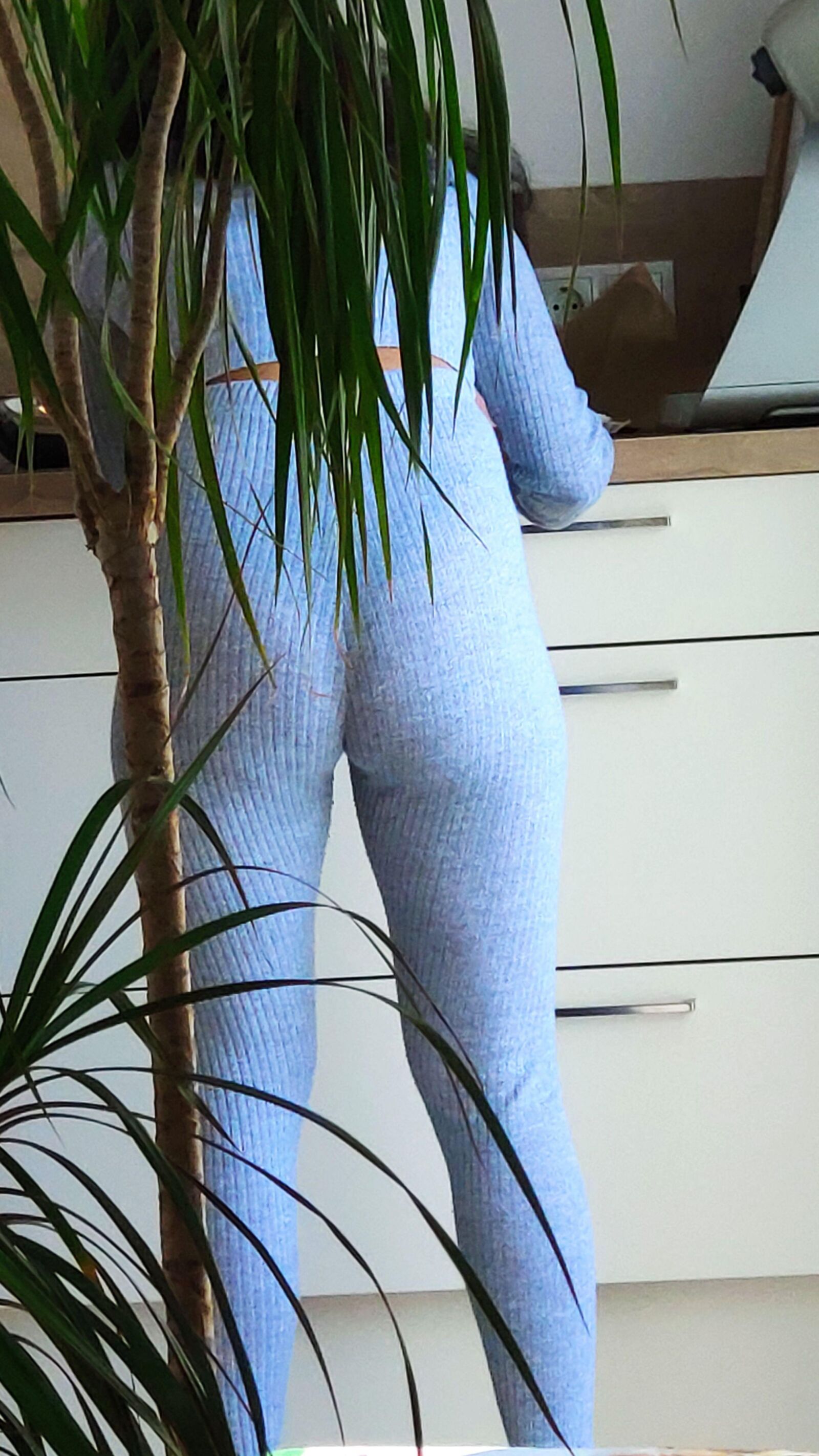 Home outfit, ass shots, see thru string, cumslut wife