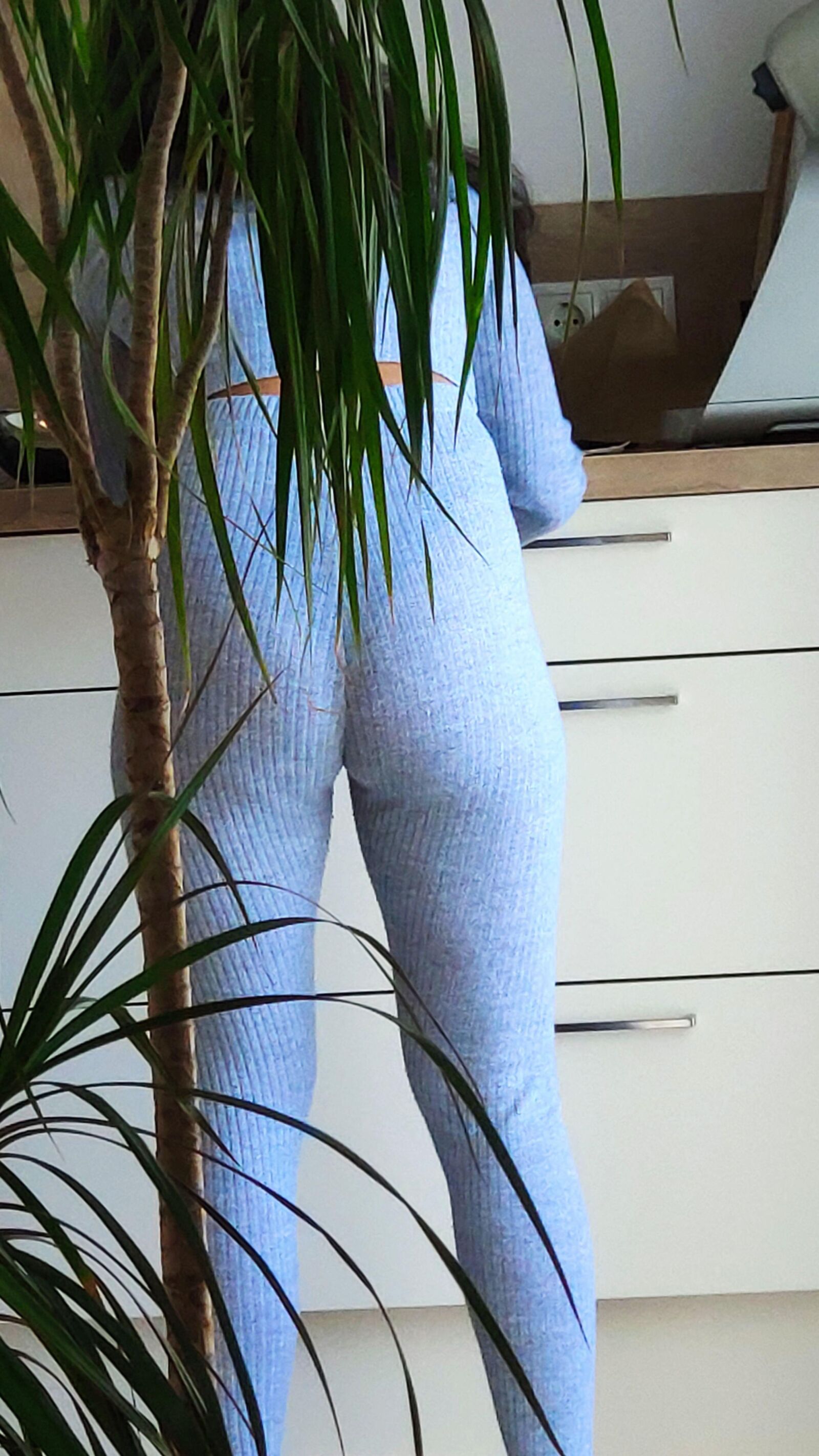 Home outfit, ass shots, see thru string, cumslut wife