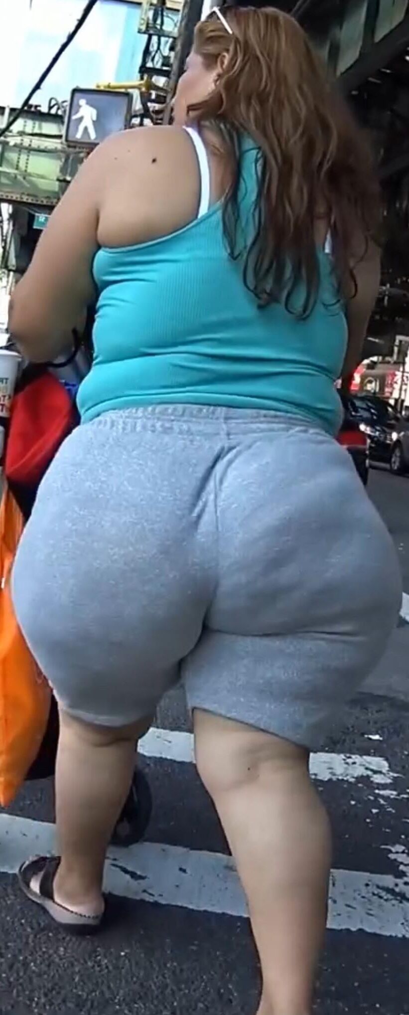 Thick BBW MILF Latina with Fatass and VPL Candid