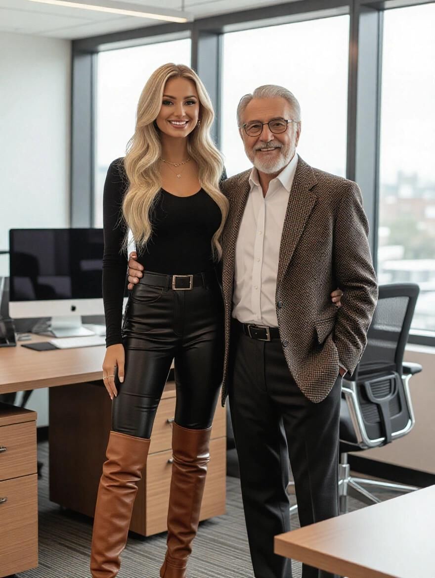 A.I. Leather pants babe loves older