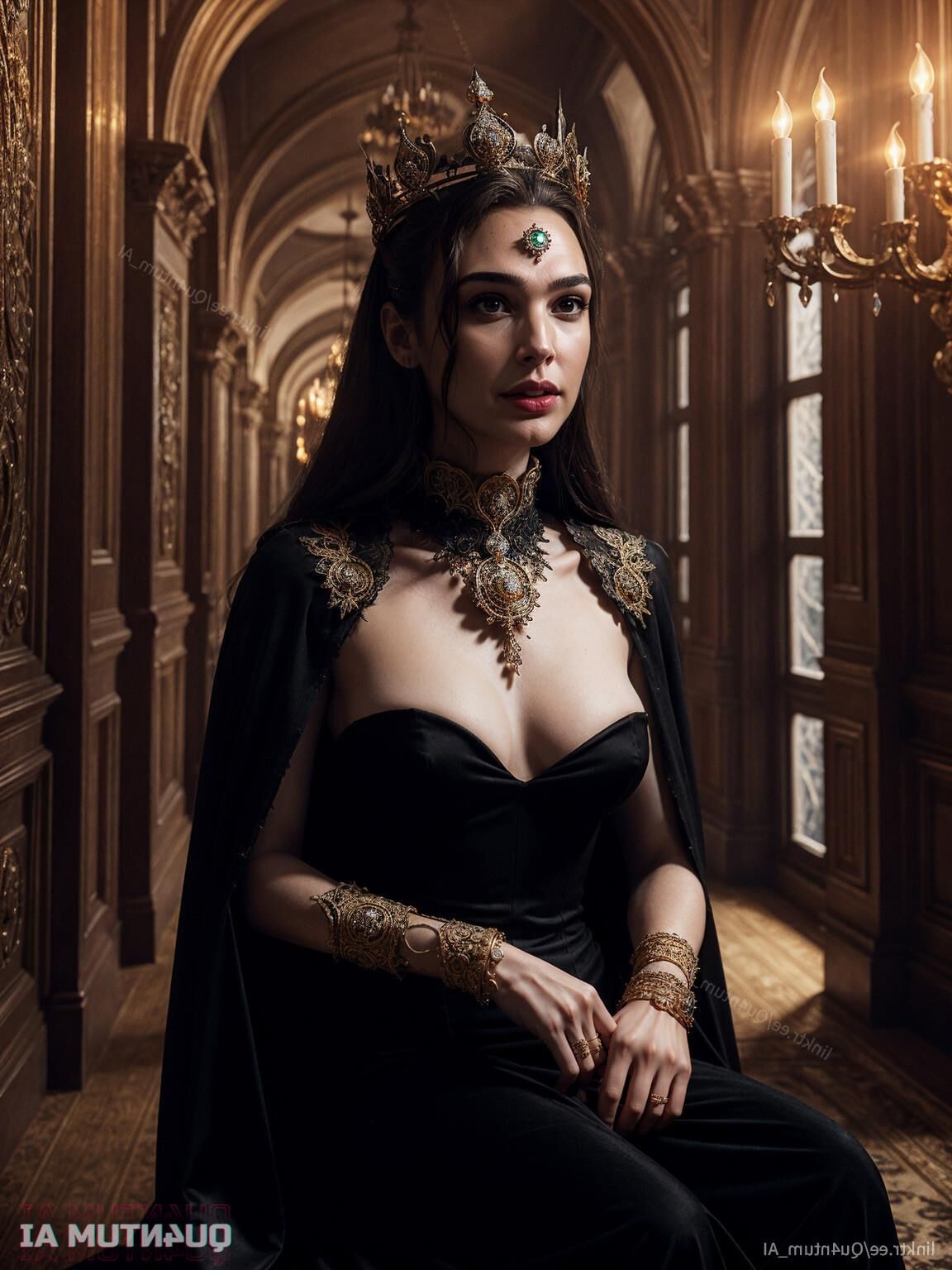 AI Gal Gadot # Evil Queen Snow White Big Boobs Lace Lingerie lea