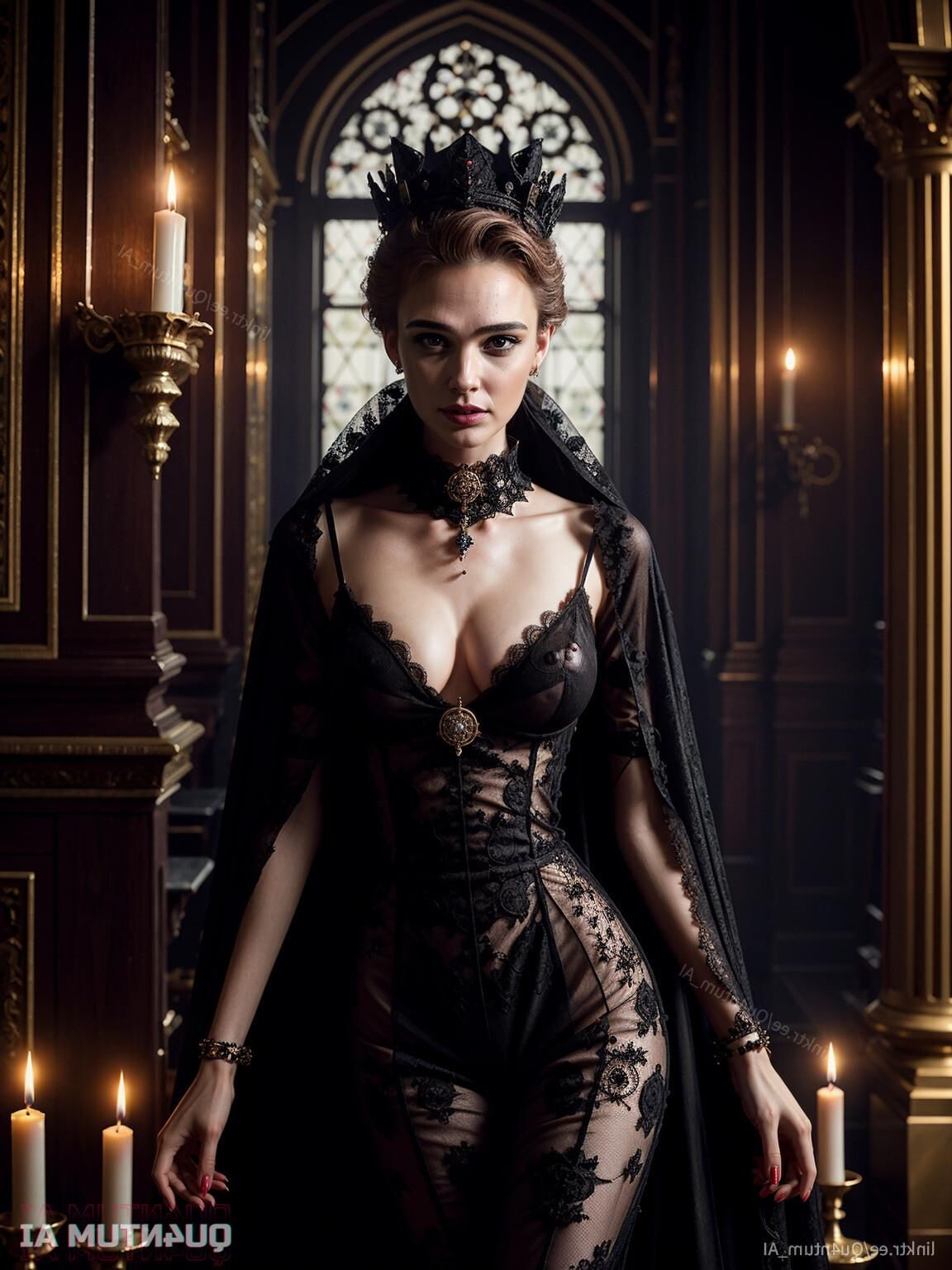 AI Gal Gadot # Evil Queen Snow White Big Boobs Lace Lingerie lea