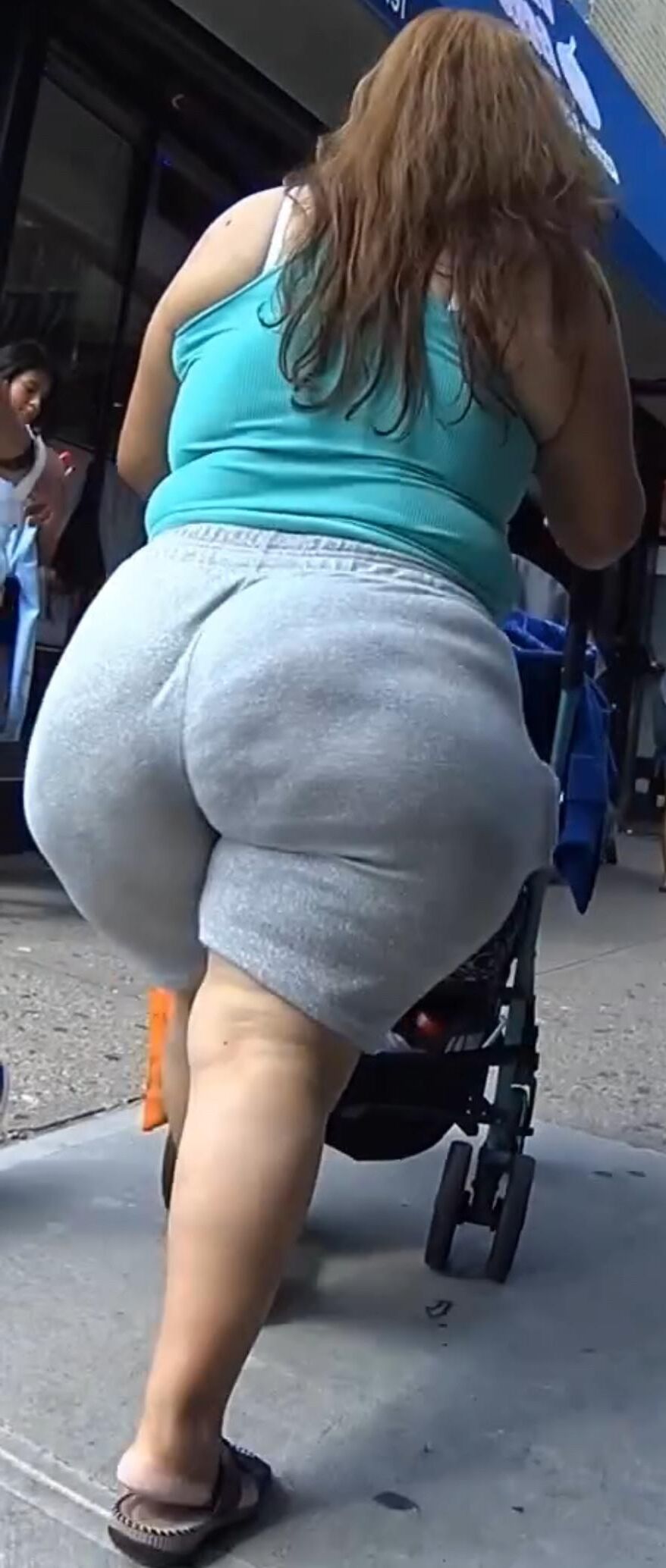Thick BBW MILF Latina with Fatass and VPL Candid