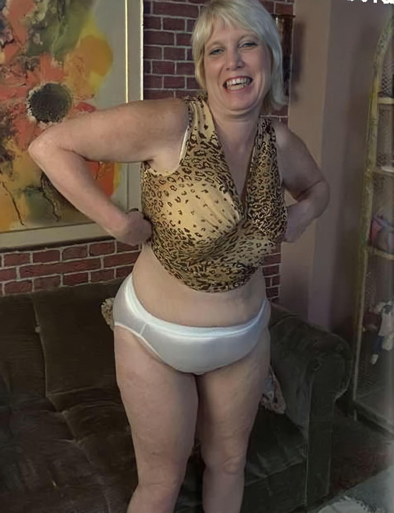 Sylvie Robe Leopard Culotte Blanche