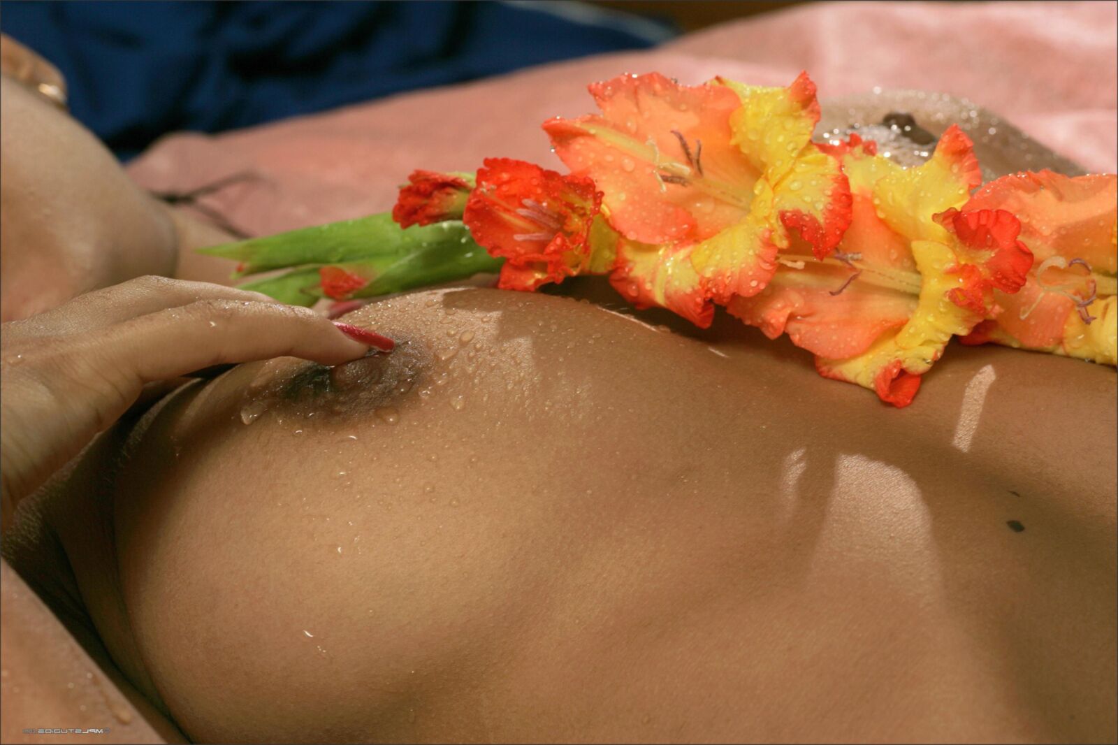 Kamilla wet close ups nipples, landing strip, cute butt, eye