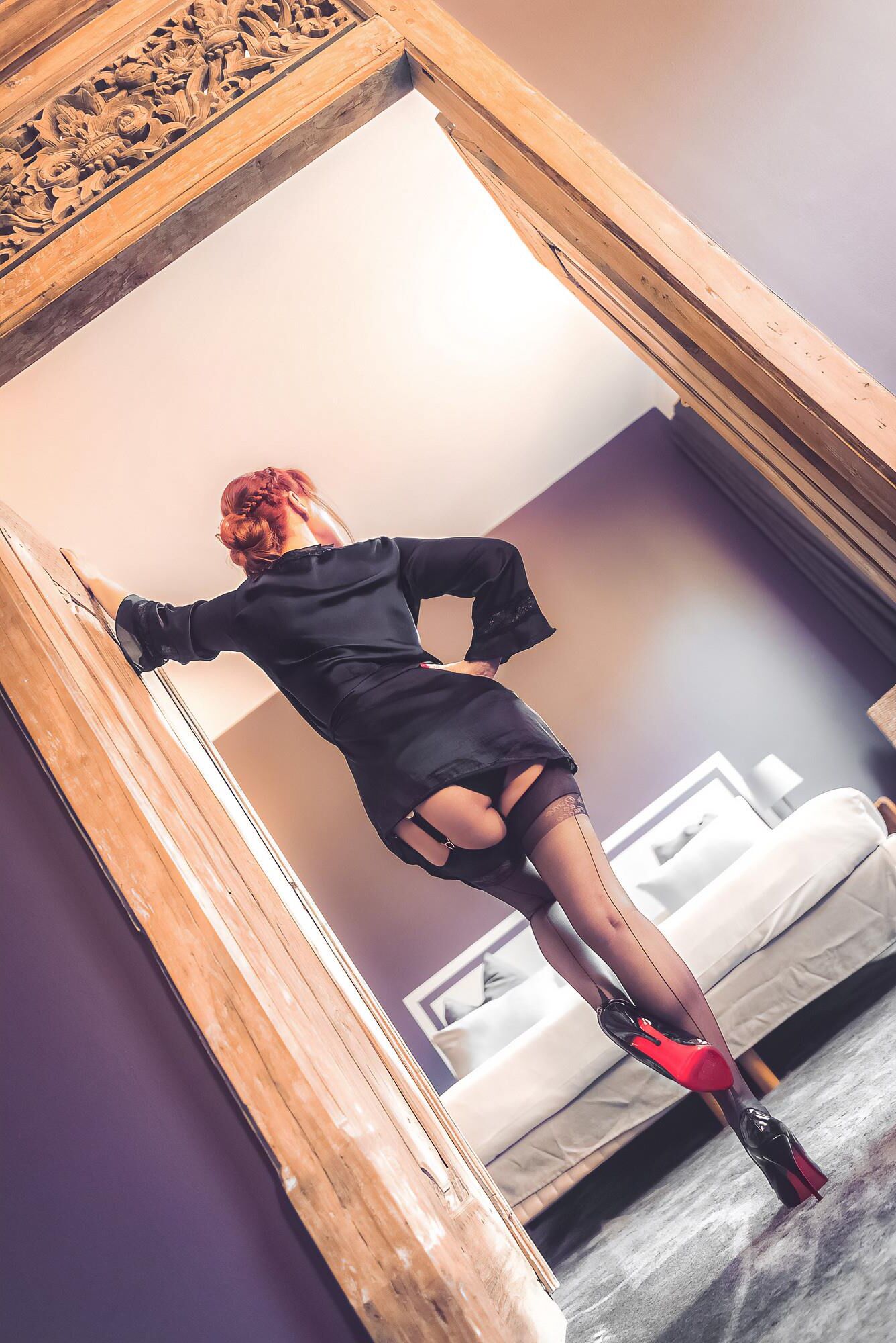 Milf, maduro, falta, nylons