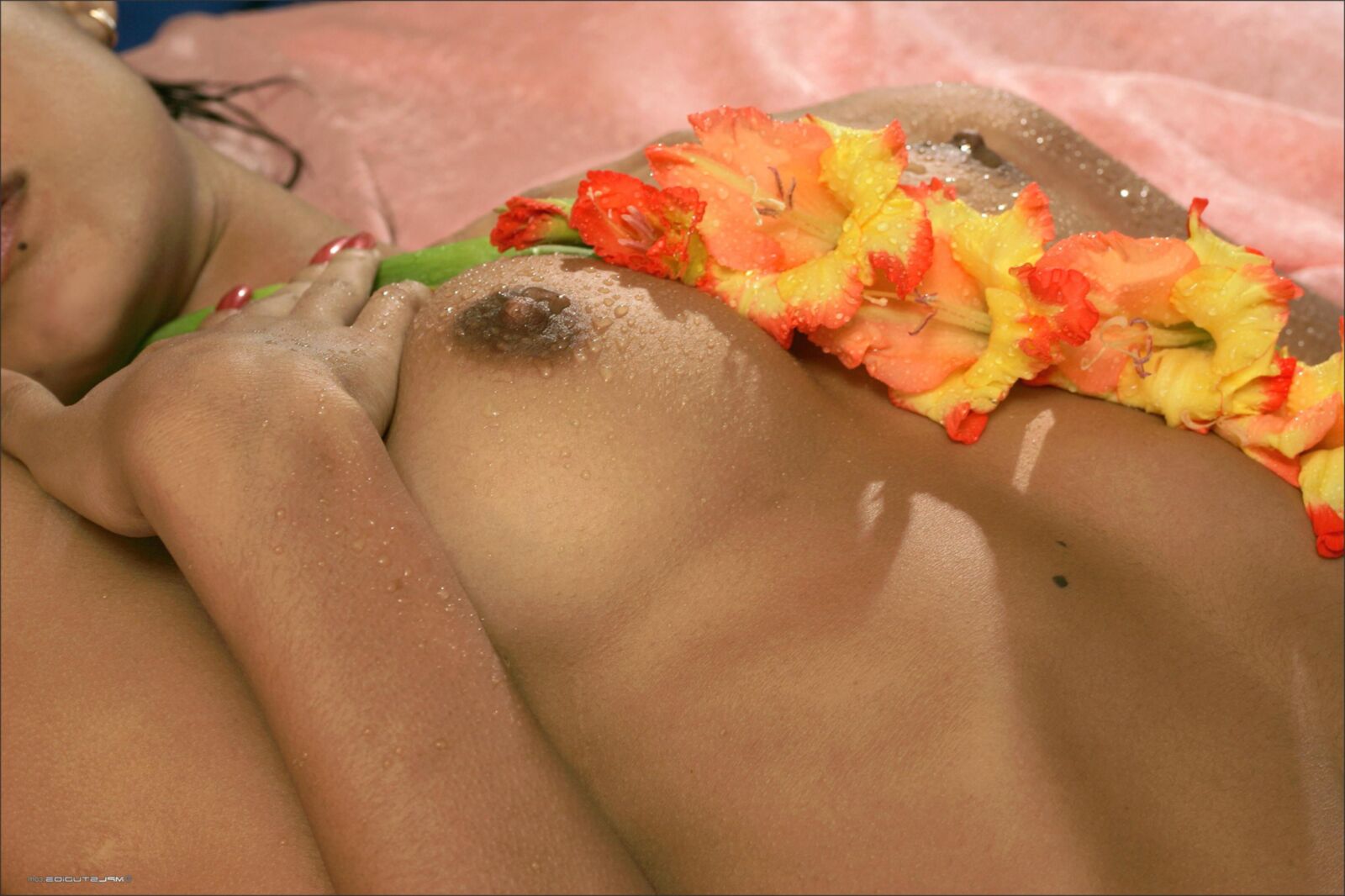 Kamilla wet close ups nipples, landing strip, cute butt, eye