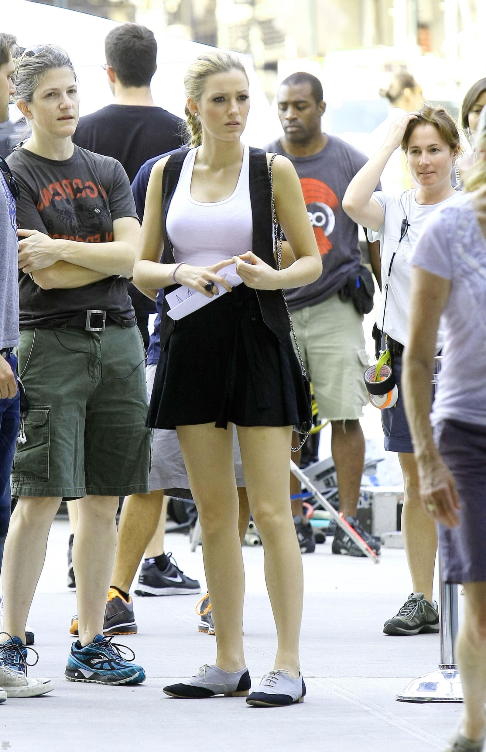 Blake Lively filming Gossip Girl, August , 