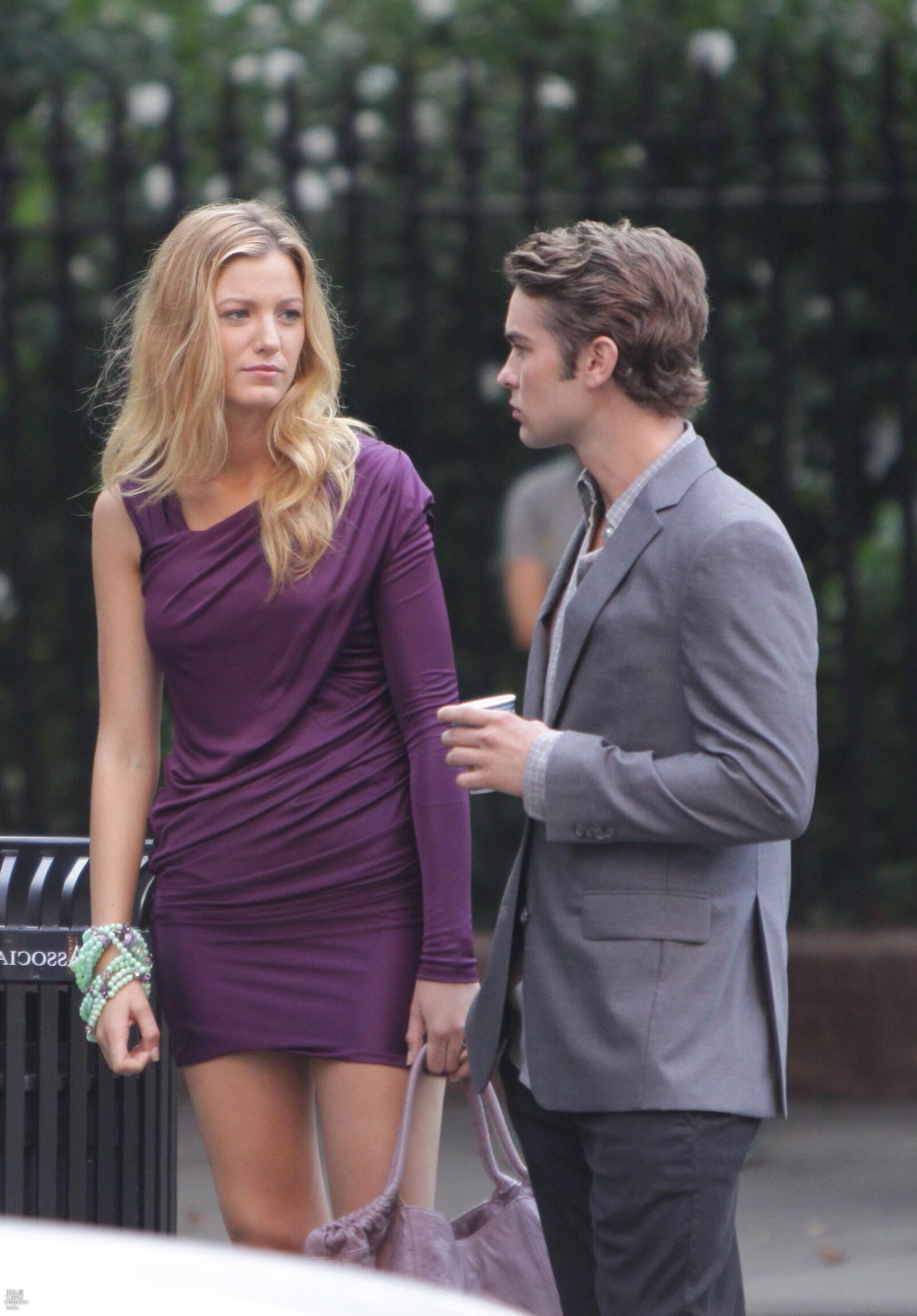 Blake Lively filming Gossip Girl, August , 