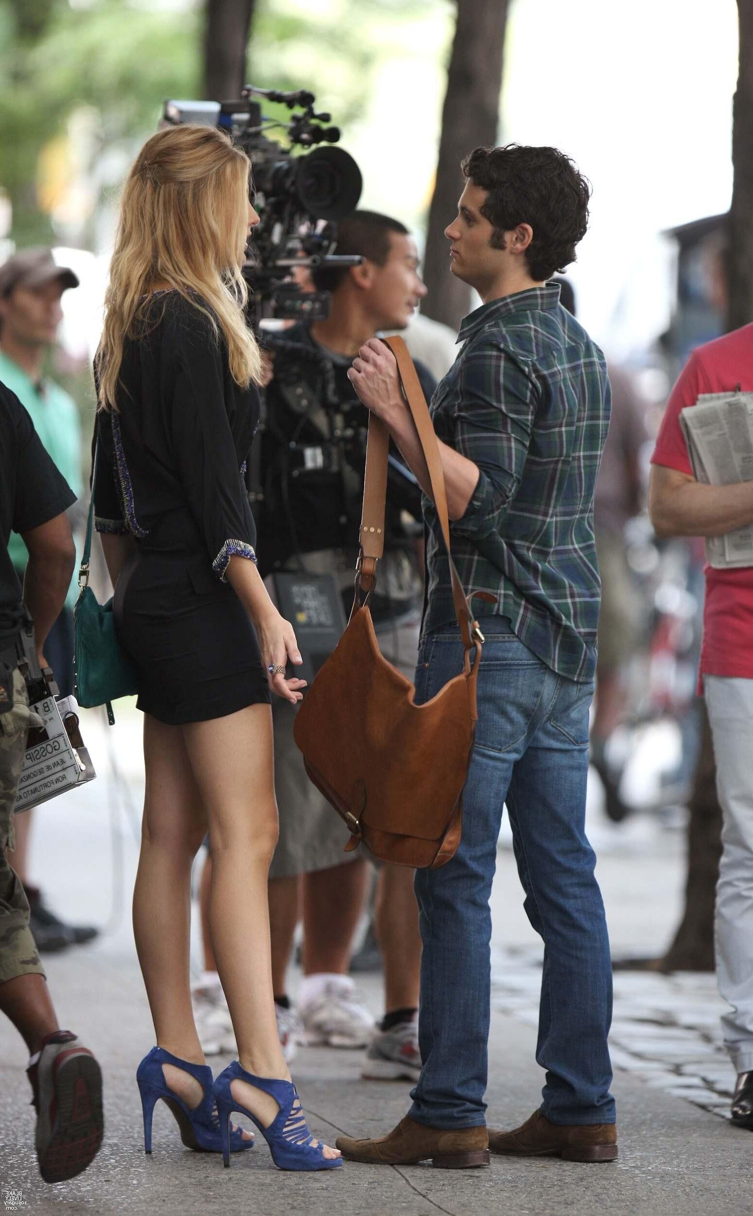 Blake Lively filming Gossip Girl, July , 