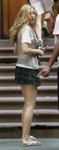 Blake Lively filming Gossip Girl, July , 