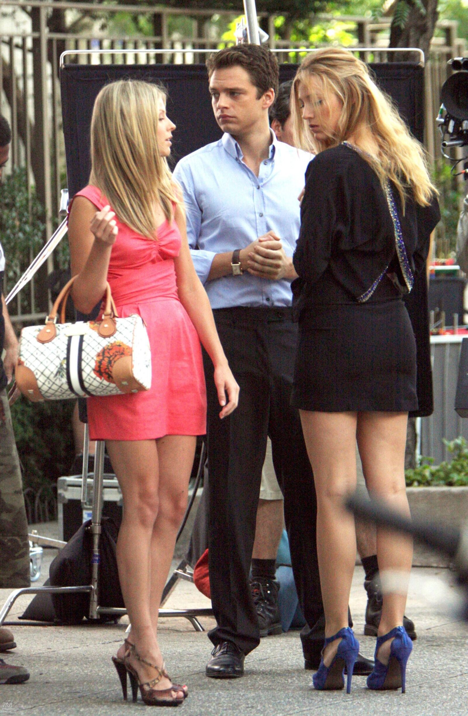Blake Lively filming Gossip Girl, July , 