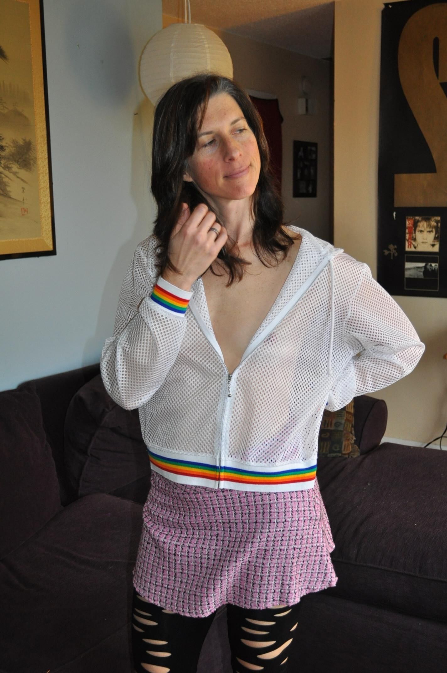 sheer mesh top