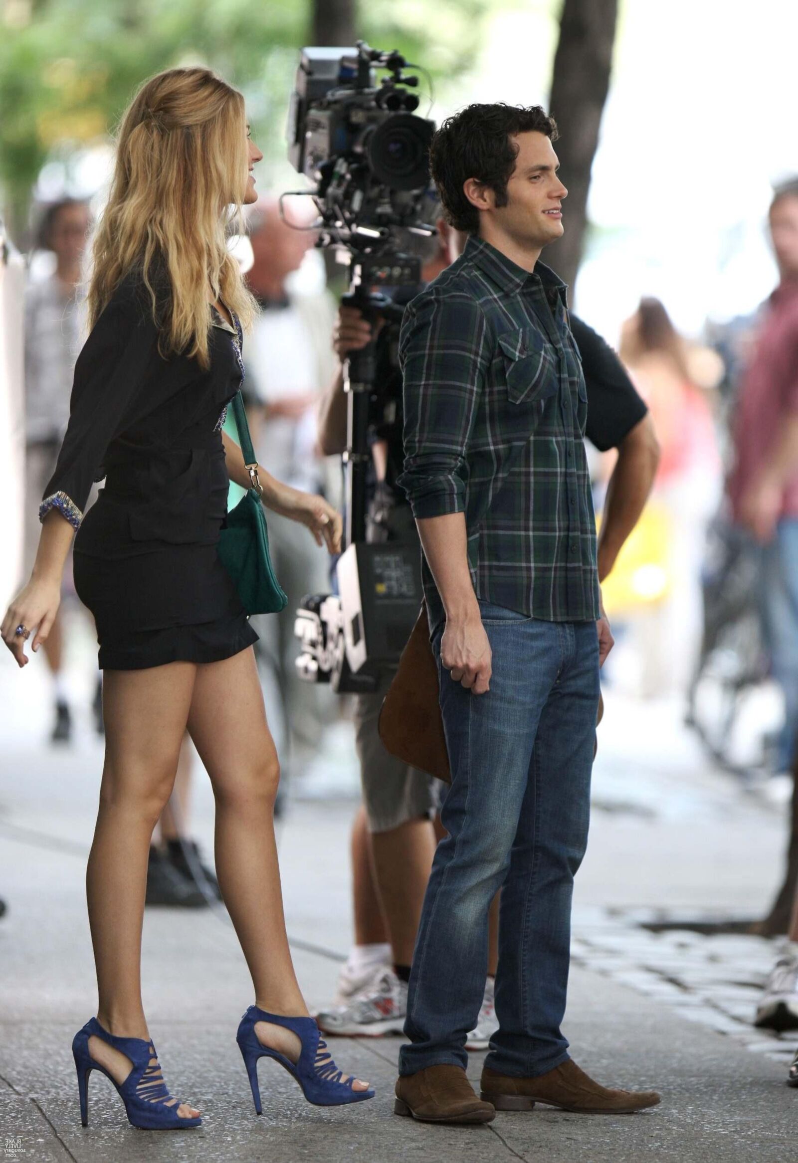 Blake Lively filming Gossip Girl, July , 