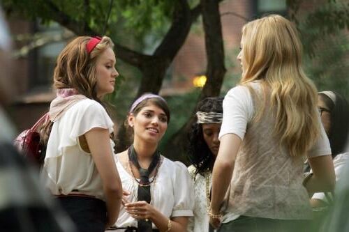 Blake Lively filming Gossip Girl, July , 